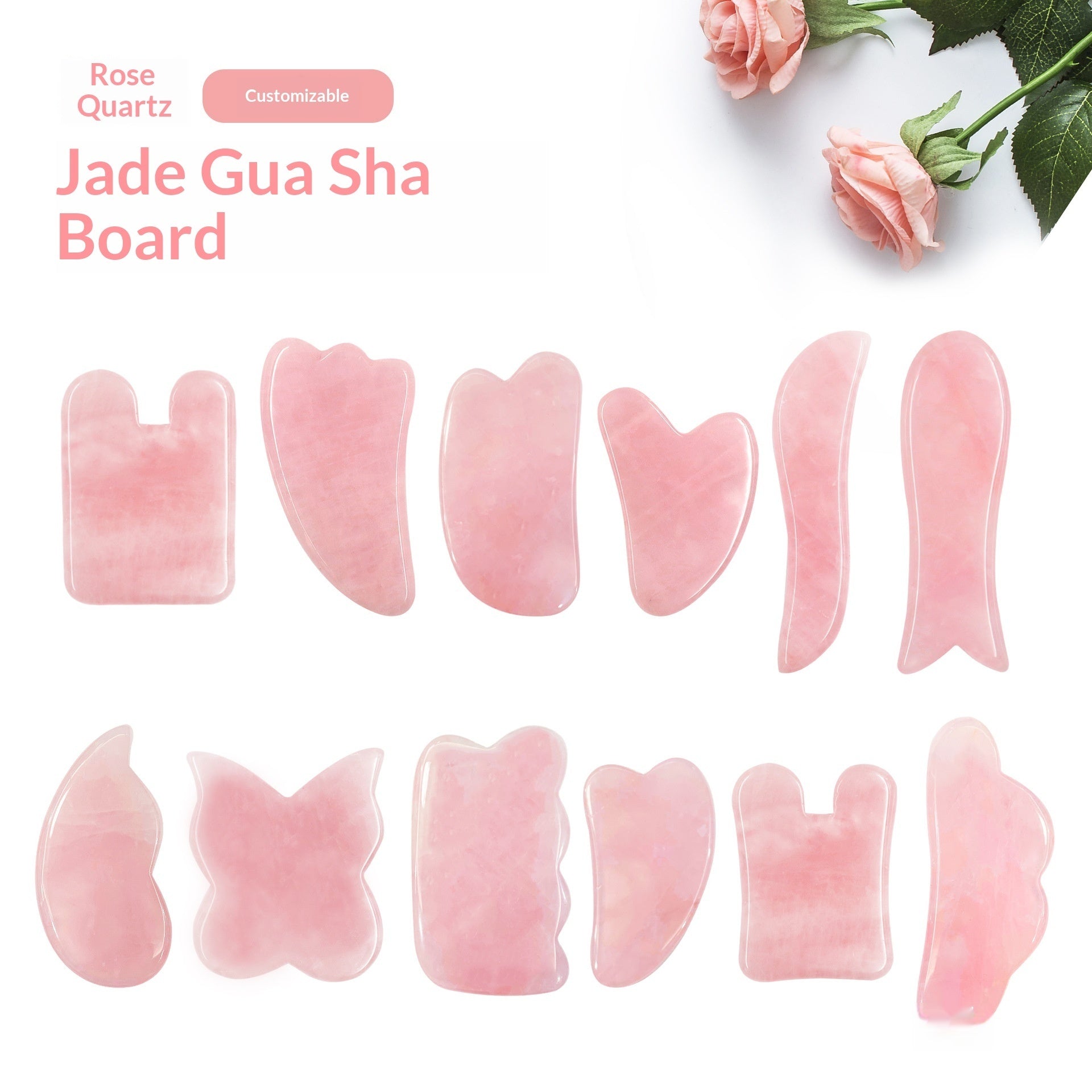 Rose Quartz Jade Roller & Gua Sha Facial Set